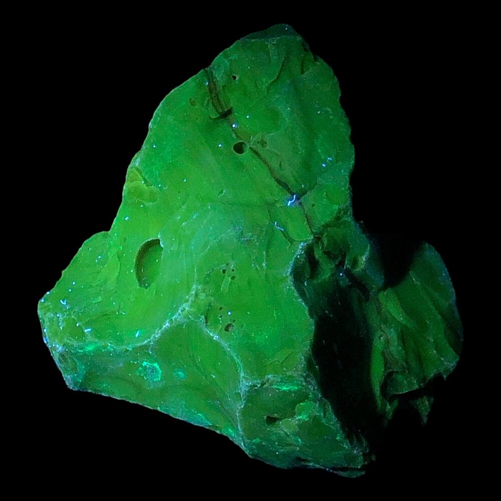 Gray Art Glass Cullet Green Glowing Slag Glass‎ #4GX62